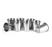 Ganzoo mini gobelets à boire 60 ml acier inoxydable argent, lot de 8, neutres en goût, compatibles lave-vaisselle, pour shots et petites portions, 6 cm hauteur, diamètre 5 cm, 25 g