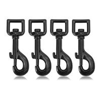 Ganzoo Mousqueton a Boulon avec Pivot 360 degres, Lot de 4, Acier Allie, Noir, 80 mm, Fermeture a Clip, pour paracorde 550, Collier pour Chien et Laisse, Accessoires Equitation DIY