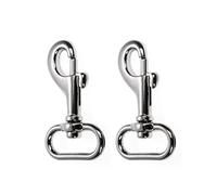 Ganzoo mousquetons avec Pivot, Longueur 58 mm, Lot de 2, mousquetons à Boulon, mousquetons à Clip, en Acier allié, adaptés pour paracorde 550, Collier pour Chien, Laisse, Couleur : Argent