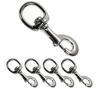 Ganzoo mousquetons à Boulon avec émerillon Rotatif 360°, Acier allié, Couleur Argent, Longueur 100 mm, Lot de 4, pour paracorde 550, Porte-clés, Sacs et Courroies
