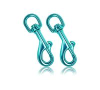 Ganzoo mousquetons à Boulon avec Pivot Rotatif 360 degrés 65 mm Lot de 2 Acier allié Inoxydable Clip à Ressort Couleur Turquoise pour paracorde 550 Accessoires Animaux laisses Colliers