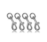 Ganzoo mousquetons à Boulon avec Pivot Rotatif 65 mm, Lot de 4, Acier allié Inoxydable Argent, Clip pour paracorde 550 et Sangle, Attache pour Accessoires, Collier et Longe
