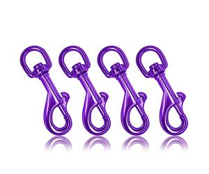 Ganzoo mousquetons avec Pivot, 85 mm, 4 pièces Violet, mousquetons à Boulon à Ressort, Acier Inoxydable, Anneau intérieur 17 x 13 mm, Ouverture 18 x 11 mm, 37 g, pour paracorde 550 Collier et Laisse