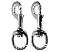 Ganzoo Mousquetons avec Pivot - Longueur 100 mm, Lot de 2, à Boulon et Clip - en Acier Allié pour Paracorde 550, Collier pour Chien, Laisse - Couleur : Argent