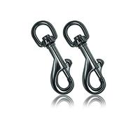 Ganzoo Mousquetons avec Pivot - Longueur 65 mm, Lot de 2, à Boulon et Clip, en Acier Allié - pour Paracorde 550, Collier pour Chien, Laisse - Couleur : Titane