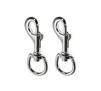 Ganzoo mousquetons avec Pivot, Longueur 68 mm, Lot de 2, mousquetons à Boulon, mousquetons à Clip, en Acier allié, adaptés pour paracorde 550, Collier pour Chien, Laisse, Couleur : Argent