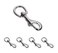 Ganzoo mousquetons avec Pivot, Longueur 68 mm, Lot de 4, mousquetons à Boulon, mousquetons à Clip, en Acier allié, adaptés pour paracorde 550, Collier pour Chien, Laisse, Couleur : Argent