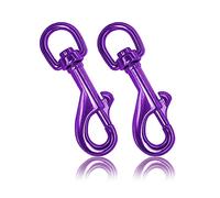 Ganzoo Mousquetons avec Pivot - Longueur 75 mm, Lot de 2, à Boulon et Clip - en Acier Allié pour Paracorde 550, Collier pour Chien, Laisse - Couleur : Violette