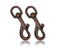 Ganzoo mousquetons avec Pivot, Longueur 75 mm, Lot de 2, mousquetons à Boulon, mousquetons à Clip, en Acier allié, adaptés pour paracorde 550, Collier pour Chien, Laisse, Couleur : cuivre