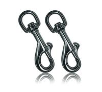 Ganzoo mousquetons avec Pivot, Longueur 75 mm, Lot de 2, mousquetons à Boulon, mousquetons à Clip, en Acier allié, adaptés pour paracorde 550, Collier pour Chien, Laisse, Couleur : Titane