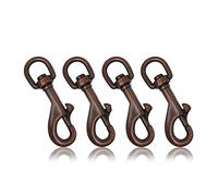 Ganzoo mousquetons avec Pivot, Longueur 75 mm, Lot de 4, mousquetons à Boulon, mousquetons à Clip, en Acier allié, adaptés pour paracorde 550, Collier pour Chien, Laisse, Couleur : cuivre