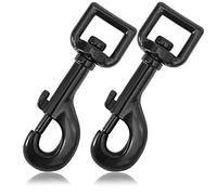 Ganzoo mousquetons avec Pivot, Longueur 80 mm, Lot de 2, mousquetons à Boulon, mousquetons à Clip, en Acier allié, adaptés pour paracorde 550, Collier pour Chien, Laisse, Couleur : Noir