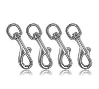 Ganzoo mousquetons avec Pivot, Longueur 85 mm, Lot de 4, mousquetons à Boulon, mousquetons à Clip, en Acier allié, adaptés pour paracorde 550, Collier pour Chien, Laisse, Couleur : Argent