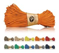 Ganzoo Paracord 125 Cordage Fin 1 mm Nylon Polyester, Orange, 1 âme Nylon Robuste, Charge Rupture env 60 kg 125 LB, pour takelage et nouage précis, Leash et Collier Chien, Camping, Trekking et Survie