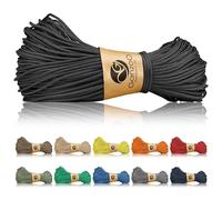 Ganzoo Paracord 125 Corde de gréement 1 mm Noir, Nylon et Polyester, 1 Brin Nylon, Charge de Rupture env. 60 kg, pour Fabrication Bracelet, poignée de Couteau, nouage, Laisse, Collier, Camping Survie
