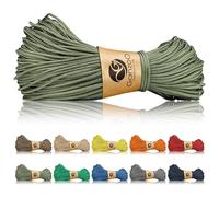 Ganzoo Paracord 125 Corde de greement Tresse 1 mm Nylon Polyester Armygreen, Cordon Fin pour takelage, Noeuds, Ligature et enroulement, Bracelet, Collier et Laisse Chien, Camping, Atelier