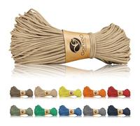 Ganzoo Paracord 125 Corde tressée 1 mm, gréement Fin Hellbraun Marron Clair, Nylon Polyester avec 1 Brin Interne Nylon, Rupture env 60 kg 125 LB, pour nœuds, poignée Couteau, Camping Survie