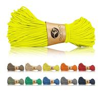 Ganzoo Paracord 125 cordelette de gréement 1 mm tressée Nylon Polyester, 1 Brin Nylon, Rupture env 60 kg 125 LB, pour nœuds compacts, takelage, Bracelets, Organisation équipement, Camping, Jaune néon