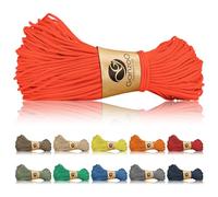Ganzoo Paracord 125 paracorde 1 mm tressée pour Ligature, takelage et nœuds Fins, Nylon Polyester avec cœur 1 Brin Nylon, Charge de Rupture env. 60 kg 125 LB, Neonorange, Chien, Camping, Bricolage