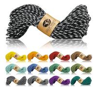 Ganzoo Paracord 350 Corde de Survie 2,5 mm Noir reflechissant, 30 m Type 1, Gaine Nylon Polyester ame Nylon, env 150 kg, pour Cordage multiusage, haubanage, tressage Bracelet, Collier Laisse Chien