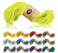 Ganzoo Paracord 350 Type 1, 30 m de cordelette 2,5 mm, Gaine Nylon Polyester et ame Nylon, Charge Rupture env. 150 kg, Jaune Neon, pour arrimage, haubanage, tressage, Macrame et Bricolage