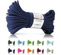 Ganzoo Paracord 425 Corde 3 mm en nylon polyester type 2, 30 m, 4 brins, corde d'extérieur, collier pour chien, bracelet, corde polyvalente, camping, survie, bracelet, bleu foncé