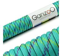 Ganzoo Paracord 550 Corde de Parachute 30 m, Turquoise Bleu, 4 mm Nylon/Polyester, Noyau 7 brins, Resistance jusqua 250 kg (550 LB), pour Bracelets Tresses, laisses, Colliers et Attache
