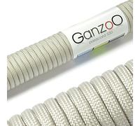 Ganzoo Paracord 550 Type 3 4 mm 15 m Corde gainee ame 7 brins Gris Noble pour Bricolage DIY Bracelet Porte cles Laisse Collier Chien poignee Couteau Camping Randonnee Survie Outdoor Lavable Non
