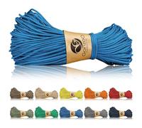 Ganzoo Paracorde 125 cordelette 1 mm Bleu Clair, Nylon Polyester tressé, 1 Brin Central, Charge Rupture env. 60 kg 125 LB, microcord pour nœuds, Bricolage, Lanyard, Collier Laisse Chien