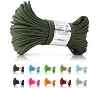 Ganzoo Paracorde 425 - Corde à noyau - 3 mm x 30 m - Type 2 - Vert olive - En nylon/polyester - 4 brins - Universelle - Pour tendeur de tente, camping, survie, laisse pour chien, bricolage