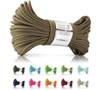 Ganzoo Paracorde 425 - Type 2 - 30 m - Marron - Gaine en nylon/polyester - 4 brins - Charge de rupture : jusqu'à 192 kg - Polyvalent - Pour camping, survie, tente, artisanat, maison, jardin