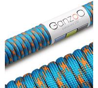 Ganzoo paracorde 550 31 m 4 mm Bleu Clair Orange, Corde de Parachute Polyvalente jusqu'a 250 kg, pour Bracelets DIY, nouage, Longe et Collier canin, Camping et Outdoor