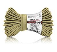 Ganzoo Paracorde 550 4 mm Ecru 30 m, Corde Type 3 avec 7 brins interieurs, Melange Nylon Polyester Hybrid, Ficelle multiusage pour Bracelet, Laisse et Collier pour Chien