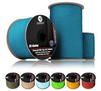 Ganzoo Paracorde 550 4 mm, Nylon 100% Type 3, Turquoise, Rouleau 30 m, Structure âme 7 brins + Gaine 32 torons, Corde Polyvalente pour Plein air, nouage, tressage, Bracelet, Porte-clés, animalerie