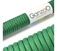 Ganzoo paracorde 550 4 mm Type 3, Corde 3 m Vert Herbe, 7 brins internes, Gaine Polyester/Nylon, Usage Bricolage Bracelet Porte-cles, Laisse Collier Chien, tendeur Tente Camping, Noeuds