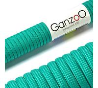 Ganzoo paracorde 550 4 mm Type 3, Turquoise, 3 m, âme 7 brins sous Gaine Polyester/Nylon, Cordage Polyvalent pour projets DIY (Bracelets, Porte-clés), Laisse/Collier Chien, Camping, randonnée, Survie