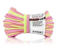 Ganzoo Paracorde 550 4mm, Arc-en-Ciel Diamant Rose-Jaune, Type 3 avec 7 brins intérieurs, Nylon Polyester, Bobine 30 m (100 ft env.), pour tressage, Bracelets, Porte-clés, Accessoires Chien