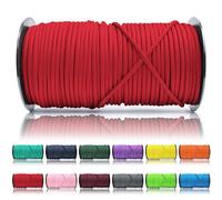 Ganzoo Paracorde 550, 4mm Corde, 100 Mètres, Polyester, Type 3-7 brins intérieurs, Le Bricolage de Laisse de Chien Collier Bracelet, Camping Survie et Outdoor Corde à Tout Faire, Rouge