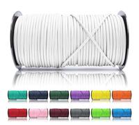 Ganzoo Paracorde 550, 4mm Corde, 100 Mètres, Polyester, Type 3-7 brins intérieurs, Le Bricolage de Laisse de Chien Collier Bracelet, Camping Survie et Outdoor Corde à Tout Faire, Blanc