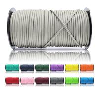Ganzoo Paracorde 550, 4mm Corde, 100 Mètres, Polyester, Type 3-7 brins intérieurs, Le Bricolage de Laisse de Chien Collier Bracelet, Camping Survie et Outdoor Corde à Tout Faire, Gris Noble