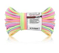 Ganzoo Paracorde 550, 4mm Corde Arc-en-Ciel, 30 Mètres, Nylon/Polyester, Type 3-7 brins intérieurs, Corde d'extérieur, pour Bracelet, Laisse, Collier, Rainbow, Arc-en-Ciel Pastel 2