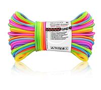 Ganzoo Paracorde 550, 4mm Corde Arc-en-Ciel, 30 Mètres, Nylon/Polyester, Type 3-7 brins intérieurs, Corde d'extérieur, pour Bracelet, Laisse, Collier, Rainbow, Arc-en-Ciel