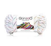 Ganzoo Paracorde 550 à Paillettes Blanc-Bunt 30 m 4 mm, Corde Nylon/Polyester 7 brins, Cordon Parachute pour tressage, nouage, macramé, Lanyard, Plein air