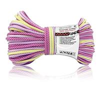 Ganzoo Paracorde 550, Corde 4 mm 30 m (100 Pieds) Nylon Polyester, Type 3, 7 brins internes, Arc-en-Ciel Diamant Lilas-Jaune, pour activités Plein air, haubanage, tressage Bracelet, Accessoire Chien