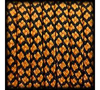 Ganzoo Paracorde 550 Diamond Orange Noir, Corde 4 mm Longueur 30 m, Gaine Nylon/Polyester, 7 brins internes, pour nœuds et ligatures, Camping, Festival, haubanage, DIY Bracelets, laisses, Colliers