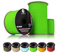 Ganzoo Paracorde 550 en nylon 100% Type III, 4 mm, rouleau 30 m, 7 brins d’âme + gaine, cordon polyvalent pour plein air, montage de tente, abri, nœuds, poignées, colliers et laisses chien, neon green