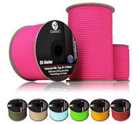 Ganzoo paracorde 550 en Nylon 100%, Type III, 4 mm, Rouleau 30 m, 7 brins d’âme, Gaine tressée, Couleur Neon Pitaya, pour Noeuds, tressage, Camping, randonnée