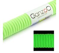Ganzoo paracorde 550 Fluorescente Vert Clair néon, 31 m 4 mm, Corde Nylon gainée à 7 brins internes, pour extérieur, Organisation de matériel, nœuds, pêche, Camping, Avertissement Non Escalade