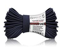Ganzoo Paracorde 550 Hybride 4 mm, 30 m, Nylon Polyester Type 3, 7 brins internes, Cordon tressé pour Bracelet, Laisse et Collier pour Chien, Porte-clés, Camping, Bleu foncé Deepsea