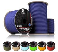 Ganzoo Paracorde 550 Nylon 100%, Corde 4 mm Royal Blue, Rouleau 50 m, Type III à Gaine et 7 brins d’âme, Cordon Polyvalent pour nœuds, Camping, Survie, Trekking, DIY, Accessoires Chien